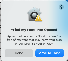 macOS Security Warning 1