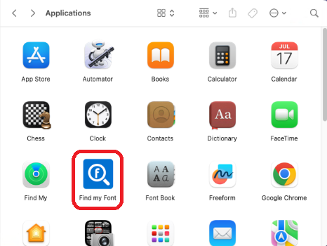 Mac Find my Font start