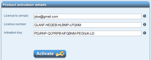 Product Activation Page
