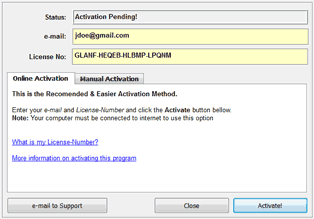 Online Activation screenshot