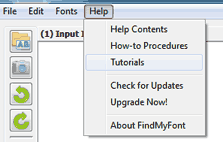 Find my Font Tutorials selection